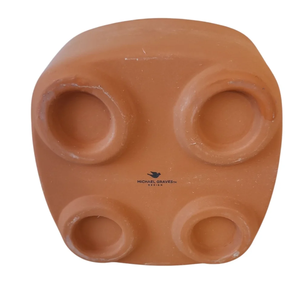 Michael Graves Design Square Serving Bowl‎ Stoneware Terra Cotta Glazed Inside